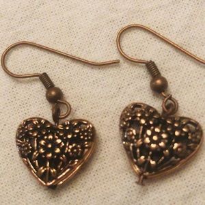 Earrings. Copper color, pierced drop earrings. NWOT